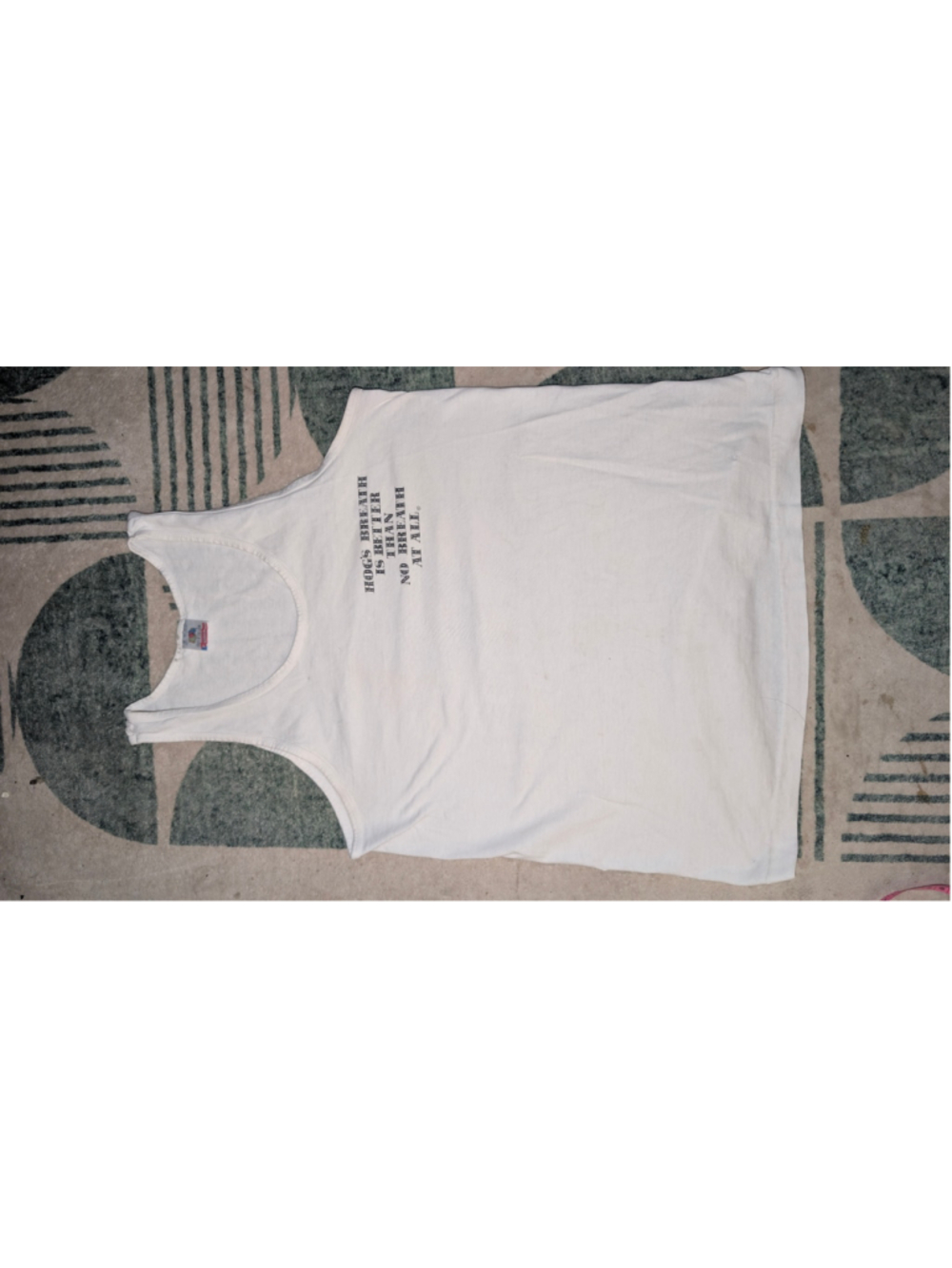 Men's Fruit of the Loom Hog's Breath Saloon Tank Top White Size L